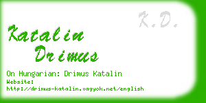 katalin drimus business card